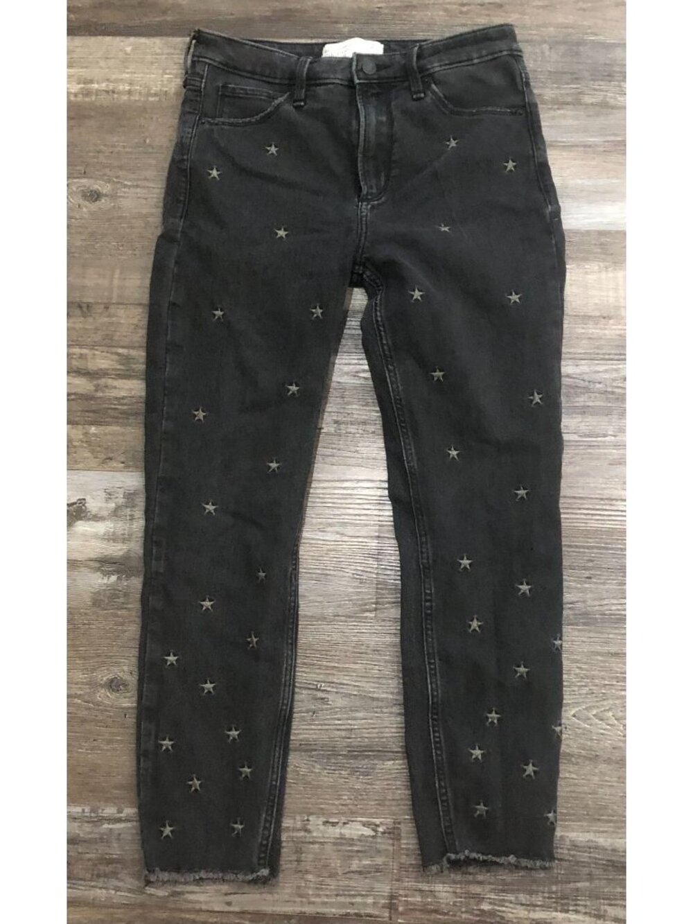 Abercrombie & Fitch Womens Size 4S Black Ankle High Rise Jeans 27x25